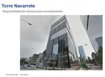 Oficina , Lima · * Alquiler Oficinas Premium Estreno Torre Navarrete San Isidro 737 M&sup2;–us$17/m²