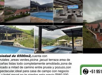 Hotel en Venta de 8 habitaciones Pozuzo · Pozuzo Oxapampa, Vendo Terreno 6 Cabañas Picina Área Camping Picigranja