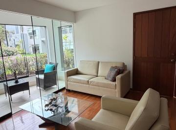 Sala · Alquiler Departamento 1 Dorm. con Terraza, 1er Piso, Áreas Comunes en Surco