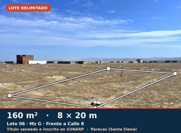 Terreno / Lote en Venta Paracas · Terreno 160 m² en Paracas – Título Saneado E Inscrito en Sunarp