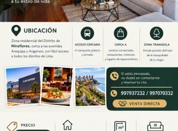 Departamento de 3 habitaciones, Lima · Venta de Departamento en Miraflores