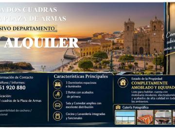 Departamento de 3 habitaciones, Puno · Exclusivo Departamento en Alquiler en Puno