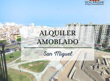 Departamento de 3 habitaciones, Lima · Alquiler Amoblado y Equipado Anual o Temporal - Corazon de San Miguel