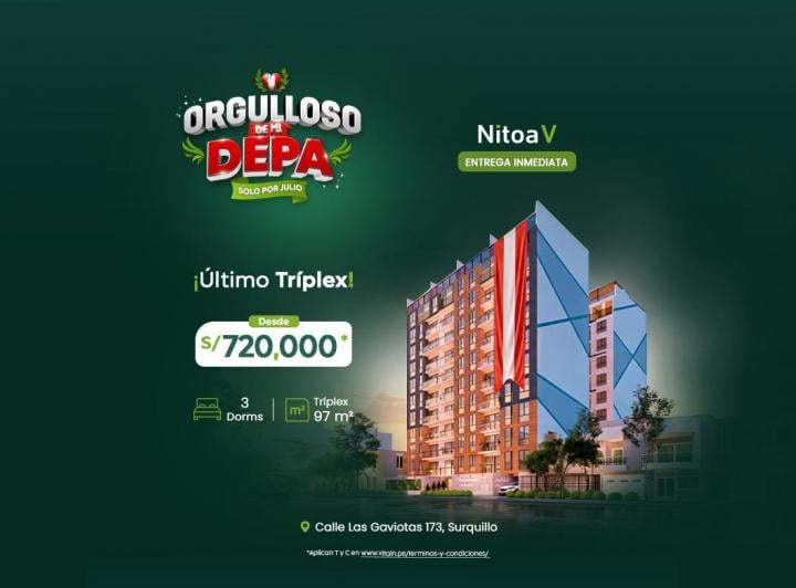 Desarrollo vertical , Lima · Edificio Nitoa 5 - Vive en Surquillo Residencial ¡En Entrega Inmediata!