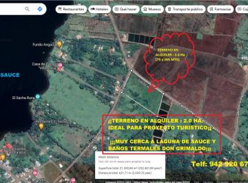 Terreno / Lote , San Martin · Alquilo Terreno de 2ha - (En Esquina) - Cerca Recreo "Termales Don Grimaldo"