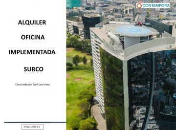 Oficina comercial , Lima · Alquiler Oficina Implementada Av Circunvalacion Golf Los Incas 1,395 m² Surco