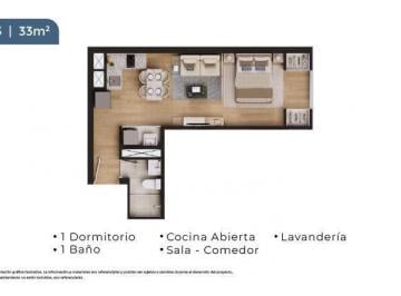 Departamento · 33m² · 1 Dormitorio · Preventa de Lofts de 33 m² 1 Dormitorio en San Miguel