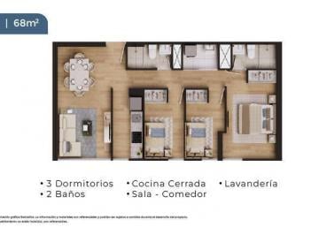 Departamento · 68m² · 3 Dormitorios · Preventa de Dptos de 68 m² de 3 Dorm. en San Miguel