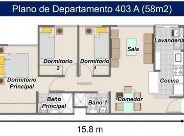 Departamento · 58m² · 3 Dormitorios · 1 Estacionamiento · Venta de Departamento en Condominio Villa Riviera Pachacamac