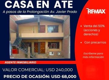 Casa · 180m² · Oportunidad: Casa Cerca a Prolongacion Javier Prado en Ate