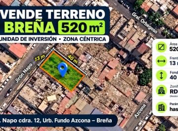 Terreno / Lote , Lima · Terreno en Venta en Breña – 520 m² | Parám Para 7 Pisos