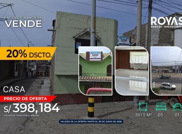Casa · 272m² · 5 Dormitorios · 1 Estacionamiento · Entidad Financiera Vende Casa de Dos Pisos Mas Azotea en Salaverry - Trujillo - 1283