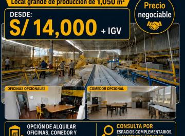 Nave industrial , Lima · Alquiler de Amplio Local Industrial en Lurin con Opcion a Oficinas y Otros Locales Mas Pequeños