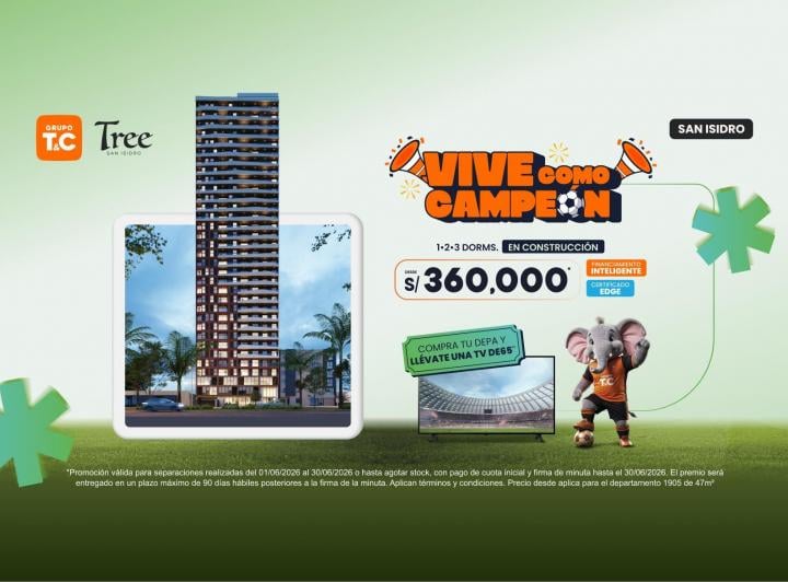 Desarrollo vertical , Lima · Tree San Isidro ¡En Construcción!