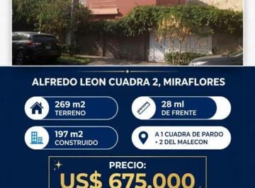 Casa de 3 habitaciones, Lima · Se Vende Casa de 2 Plantas 269 m² en Miraflores
