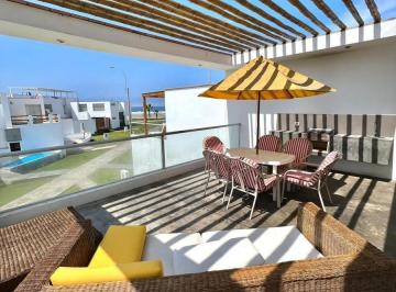 Terraza · Casa de Playa Amoblada en Condominio Exclusivo Moravia - 8 Min Blvd Asia