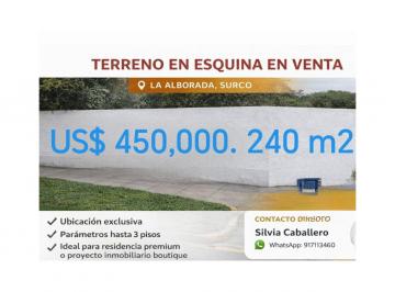 Terreno / Lote , Lima · Venta de Terreno en Esquina en La Alborada de Surco