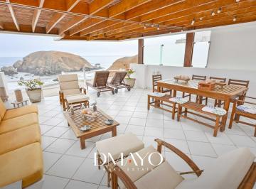 Casa · 206m² · 4 Dormitorios · 2 Estacionamientos · Casa con Vista Al Mar de 3 Pisos 4 Dorm, Piscina, Yacuzzi en Condominio Privado Los Leoncitos - Asia