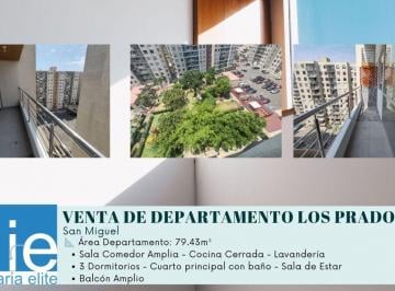 Departamento de 3 habitaciones, Lima · Departamento de 79 m² con 3 Habitaciones en Venta, Condominio Los Prados de San Miguel