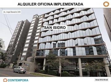 Oficina comercial , Lima · Alquiler Oficina Implementada - Jorge Basadre - 289 m² - San Isidro
