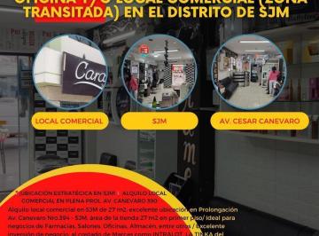 Local comercial · 27m² · Alquilo Local Comercial en Esquina de Av Prolong. Canevaro 394 con Av Velazco Alvarado