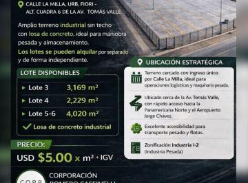 Nave industrial , Lima · Alquilo Lote Industrial I - 2 en Smp Que Suman 9,418 m² con Losa de Concreto