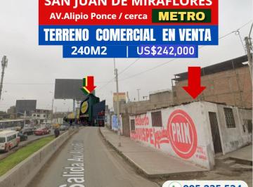 Terreno / Lote , Lima · Se Vende Terreno en San Juan de Miraflores 240 m² en Esquina Frente Parque y Panamericana Norte