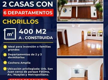 Casa · 400m² · 14 Dormitorios · 1 Estacionamiento · Oportunidad Se Venden 2 Casas en Una con 6 Departamentos