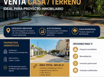 Casa de 1 habitación, Lima · Venta Casa / Terreno Para Proyecto Inmobiliario – San Borja Ref 867