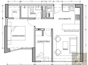 Departamento · 45m² · 2 Dormitorios · Departamento Magdalena Límite San Isidro