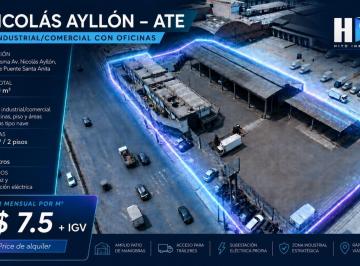 Nave industrial · 4000m² · 15 Estacionamientos · Local en Av Nicolás Ayllón – Ate | Frente de 95 m | 4,000 m²