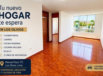Departamento · 65m² · 3 Dormitorios · 1 Estacionamiento · Departamento + Cochera