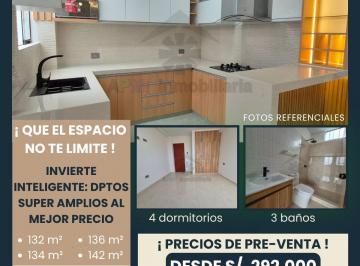 Departamento de 4 habitaciones, Chiclayo · Dptos 136 m² 4 Habitaciones - Chiclayo - Urb Los Sauces - Pre - Venta
