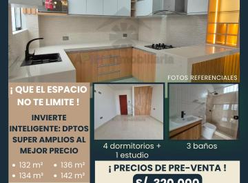 Departamento de 4 habitaciones, Chiclayo · Dptos 136 m² 4 Habitaciones - Chiclayo - Urb Los Sauces - Pre - Venta