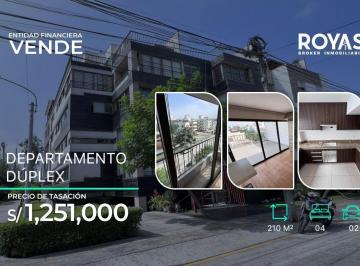 Departamento · 154m² · 4 Dormitorios · 2 Estacionamientos · Entidad Financiera Vende Amplio y Hermoso Departamento Duplex en San Borja.