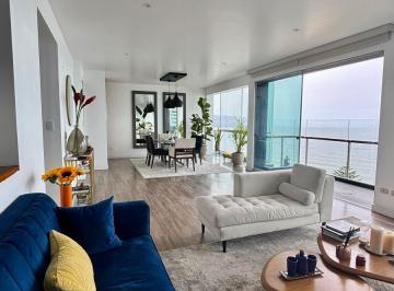 Departamento de 4 habitaciones, Lima · Penthouse con Vista Al Mar de 360 m², 4 Dorm., Terraza con Piscina.