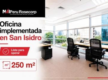 Oficina comercial · 120m² · Oficina Implementada en Alquiler 120 m² - San Isidro