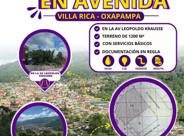 Terreno / Lote , Oxapampa · ¡Ocasión Única! Terreno de 1,200 m² en Villa Rica–oxapampa Ideal Para Inversión