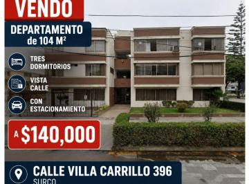 Departamento de 3 habitaciones, Lima · Vendo Departamento de 104 m² en Surco