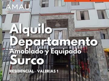 Departamento de 2 habitaciones, Lima · Alquilo Departamento Amoblado y Equipado Urb. Rosales Surco