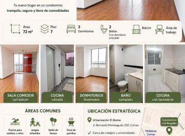 Departamento de 3 habitaciones, Lima · Venta de Departamento en Condominio Los Nogales - Comas