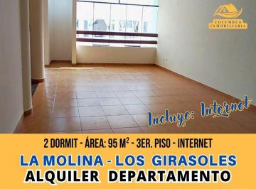 Departamento de 2 habitaciones, Lima · Alquiler La Molina - Dpto de 2 Dormit con Internet Incluído - Urb. Girasoles