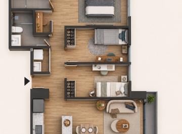 Departamento de 3 habitaciones, Lima · Flat de Estreno 3 Dorm. 69.53 m² en Surquillo | en Construcción