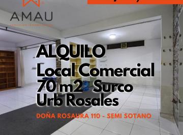 Local comercial , Lima · Alquiler Local Comercial - Semi Sotano Surco, Urbanizacion Los Rosales