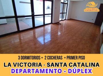 Departamento de 3 habitaciones, Lima · Santa Catalina - Departamento Duplex Primer Piso de 3 Dorm + 2 Cocheras