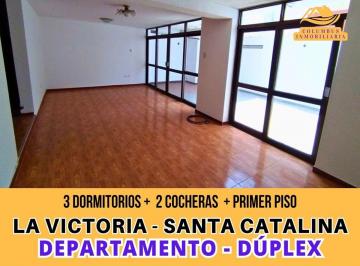 Departamento de 3 habitaciones, Lima · Santa Catalina - Departamento Duplex Primer Piso de 3 Dorm + 2 Cocheras