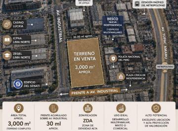 Terreno / Lote , Lima · Terreno Estratégico de 3,000 m 2 Sobre Av Industrialpara Desarrollo Inmobiliario Multifamiliar