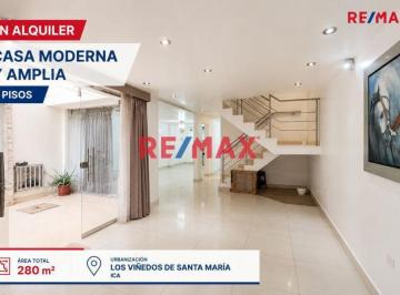 Casa de 4 habitaciones, Ica · Casa de 3 Pisos en Alquiler en La Urbanización Los Viñedos de Santa Maria Ica.