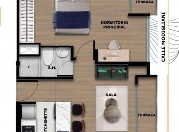 Departamento de 1 habitación, Lima · Departamentos Flat de Estreno en Venta La Calera - Surquillo