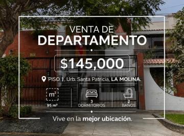 Departamento de 3 habitaciones, Lima · Venta de Departamento, Piso 1, Santa Patricia I, La Molina